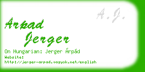 arpad jerger business card